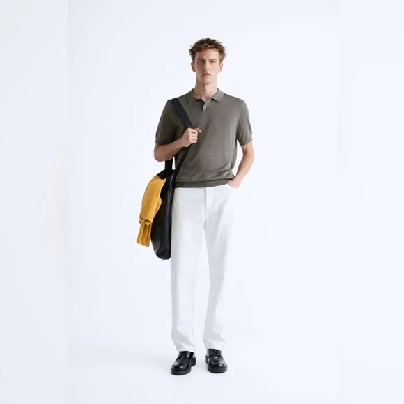 ★ZARA★ COTTON - LYOCELL KNIT POLO SHIRT COTTON - LYOCELL KNIT POLO SHIRT - Light lime green | ZARA